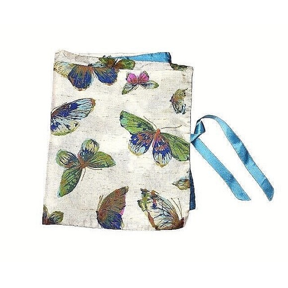 Vintage Satin Lingerie Stocking Hosiery Envelope Bag Ariadne Butterflies Jewelry - Picture 1 of 8